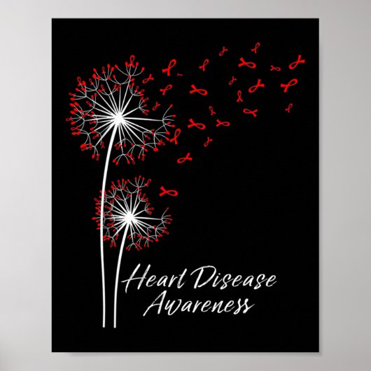 Go Red Ribbon Heart Disease Awareness Month Vrouwe Poster (Voorkant)