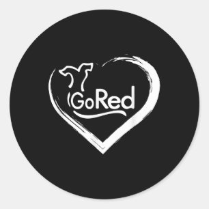 Go Red voor Heart Disease Awareness Shirt Ronde Sticker