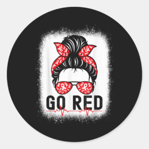 Go Red voor vrouwen American Heart Disease Awarene Ronde Sticker