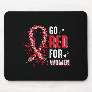 Go Red voor Vrouwen Ribbon Hart Ziekte Bewustzijn Muismat