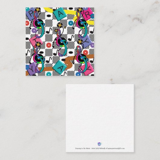 Go Retro cocktailservetten Borden Notitiekaartje (Voorkant / Achterkant)