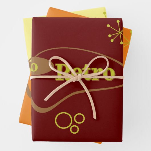 Go Retro Mid-Century Modern Inpakpapier Vel (In situ)