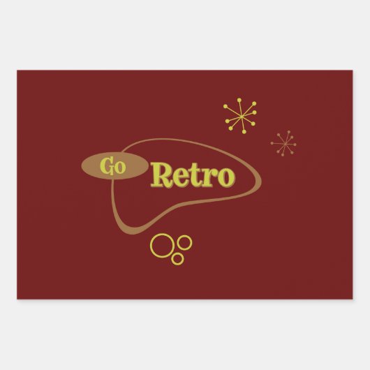 Go Retro Mid-Century Modern Inpakpapier Vel (Voorkant)