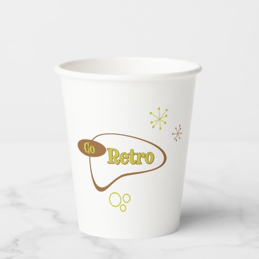Go Retro MidCentury Modern Papieren Bekers (Voorkant)