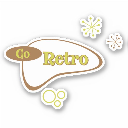 Go Retro MidCentury Modern Sticker (Voorkant)