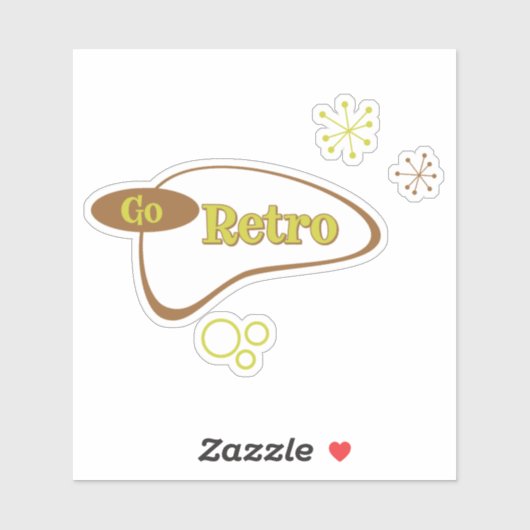 Go Retro MidCentury Modern Sticker (Vel)