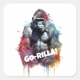 Go-rilla!! Vierkante Sticker