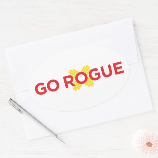 Go Rogue Oval Car Sticker (Envelop)