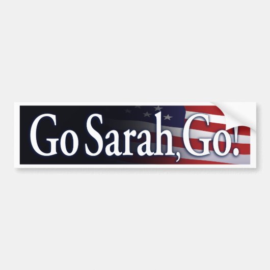 go_sarah_go_Black bumper sticker (Voorkant)
