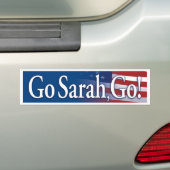 go_sarah_go_Blue bumper sticker (Op auto)