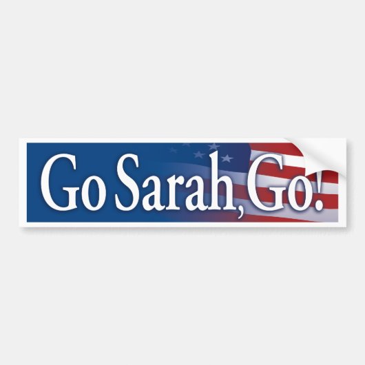 go_sarah_go_Blue bumper sticker (Voorkant)