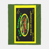 Go Sauce Blanket met groene en gele achtergrond Fleece Deken (Voorkant)