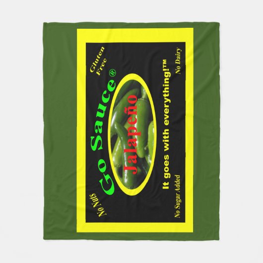 Go Sauce Blanket met groene en gele achtergrond Fleece Deken (Voorkant)