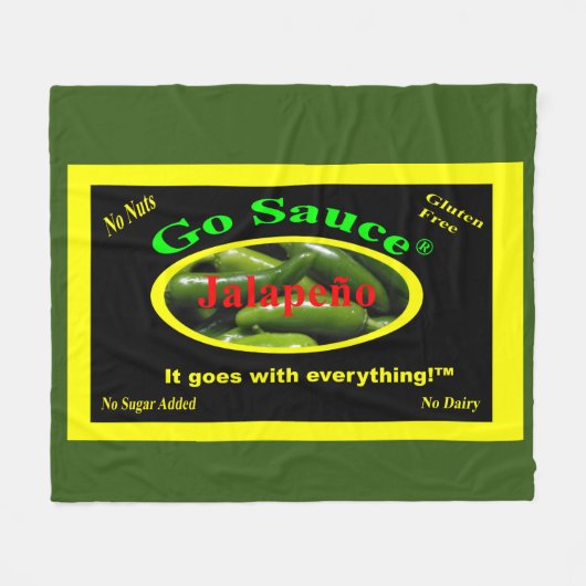 Go Sauce Blanket met groene en gele achtergrond Fleece Deken (Voorkant (Horizontaal))