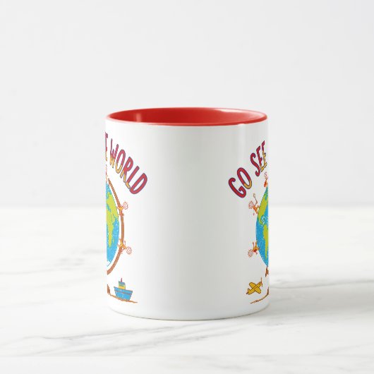 Go See The World Kids Travel Drawing Mok (Midden)