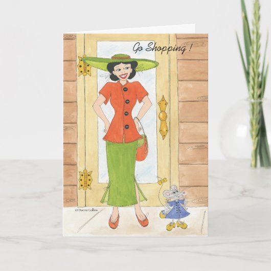 Go Shopping Girl Birthday-kaart Kaart (Voorkant)