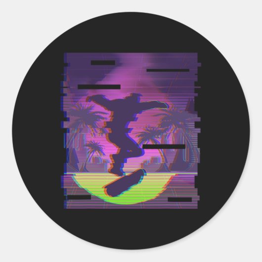 Go Skateboarding And Do Cool Tricks Ronde Sticker (Voorkant)