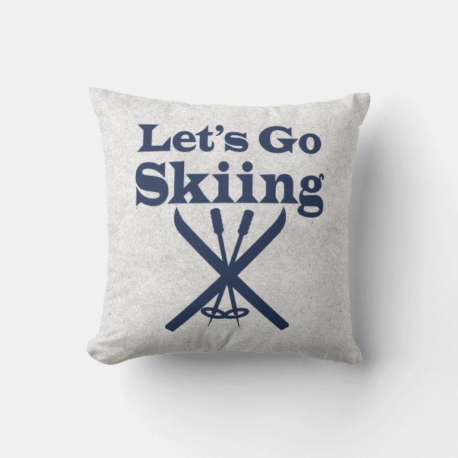 Go Skiing Kussen (Voorkant)