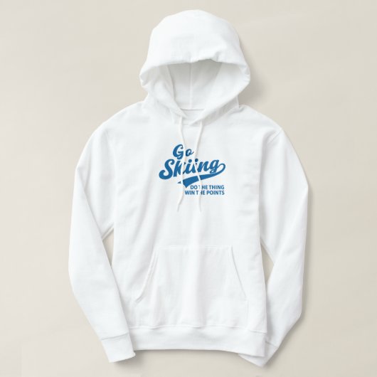 Go Skiing – Minimal Winter Sports Typography Desig Hoodie (Design voorkant)
