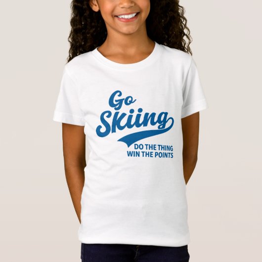 Go Skiing – Minimal Winter Sports Typography Desig T-shirt (Voorkant)