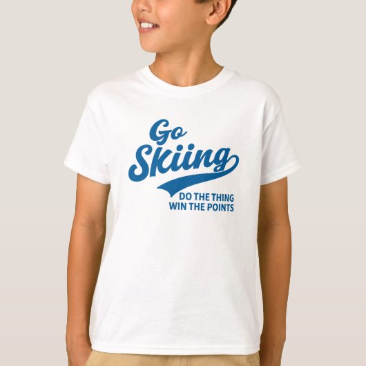 Go Skiing – Minimal Winter Sports Typography Desig T-shirt (Voorkant)