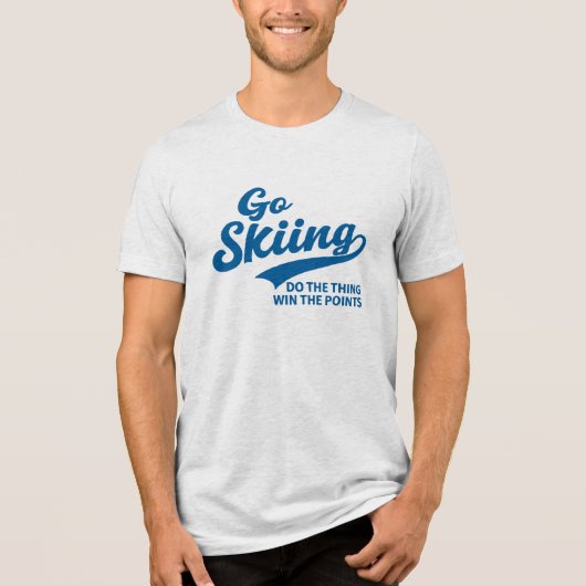 Go Skiing – Minimal Winter Sports Typography Desig Tri-Blend Shirt (Voorkant)