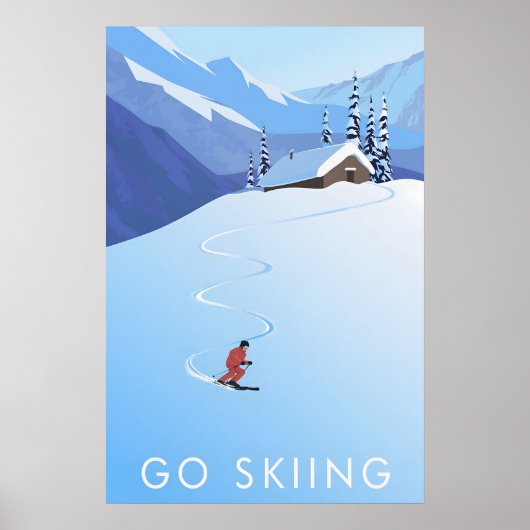 Go Skiing Travel Poster (Voorkant)