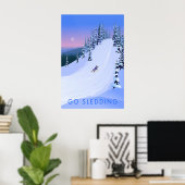 Go Sledding Travel Poster (Thuiskantoor)