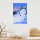 Go Sledding Travel Poster (Keuken)