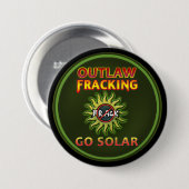 "GO SOLAR - Button van het Onrechtmatige Fracking" (Voorkant /achterkant)