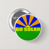 Go Solar (Groene zonsopgang Button) Ronde Button 5,7 Cm (Voorkant /achterkant)