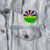 Go Solar (Groene zonsopgang Button) Ronde Button 5,7 Cm (In situ)