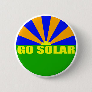 Go Solar (Groene zonsopgang Button) Ronde Button 5,7 Cm