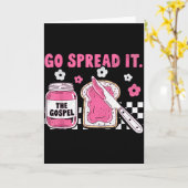 Go Spread It The Gospel Retro Funny Jar Floral Chr Kaart (Gele Bloem)