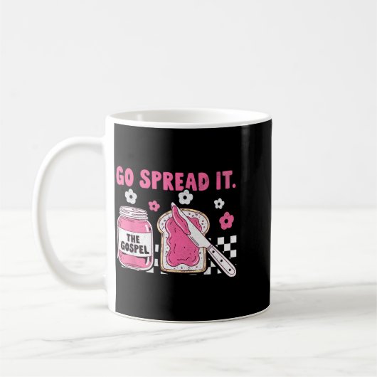 Go Spread It The Gospel Retro Funny Jar Floral Chr Koffiemok (Links)
