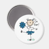 Go Team Blue Cheerleader Magnet (Voorkant / Achterkant)