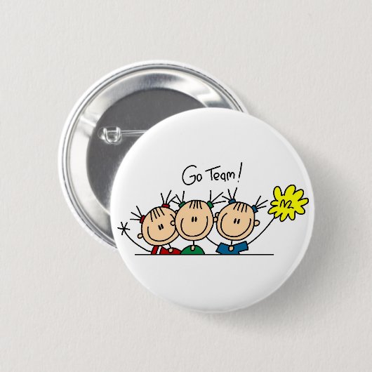 Go Team Cheerleaders Button (Voorkant /achterkant)
