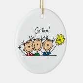 Go Team Cheerleaders T-shirts en cadeautjes Keramisch Ornament (Rechts)