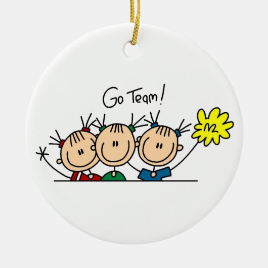 Go Team Cheerleaders T-shirts en cadeautjes Keramisch Ornament (Voorkant)