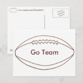 Go Team Custom Football Outline briefkaarten (Voorkant / Achterkant)