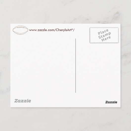 Go Team Custom Football Outline briefkaarten (Achterkant)