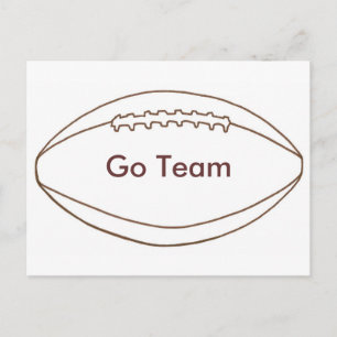 Go Team Custom Football Outline briefkaarten