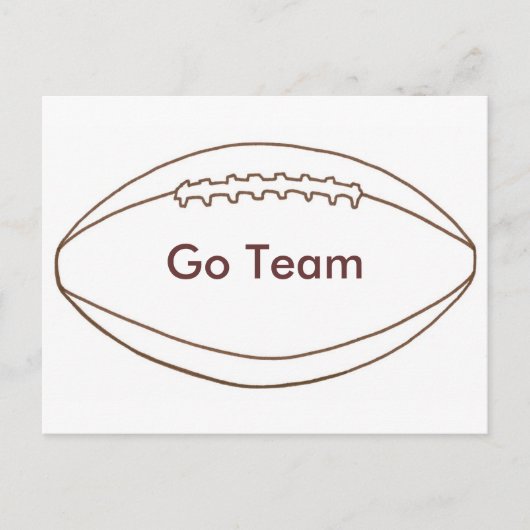 Go Team Custom Football Outline briefkaarten (Voorkant)