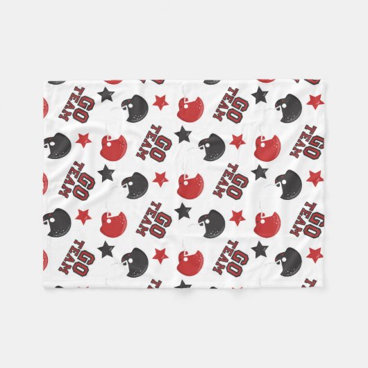 Go Team Football Helmet Fleece Deken (Voorkant (Horizontaal))