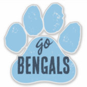 GO Team Naam voor Mascot Baby Blue & Navy Pawprint Sticker (Voorkant)