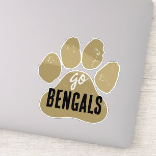 GO-teamnaam voor mascotte Gold & Black Pawprint Sticker