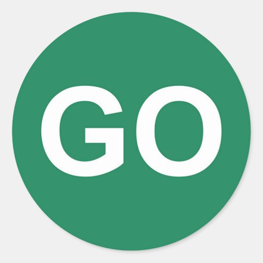 GO-teken Ronde Sticker (Voorkant)