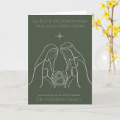 Go Tell It on the Mountain Religious Christmas Car Kaart (Gele Bloem)