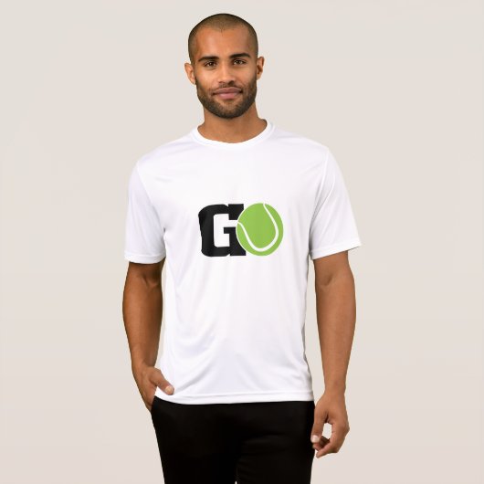Go Tennis Mannen-shirt, Speler Sport T-shirt (Voorkant volledig)