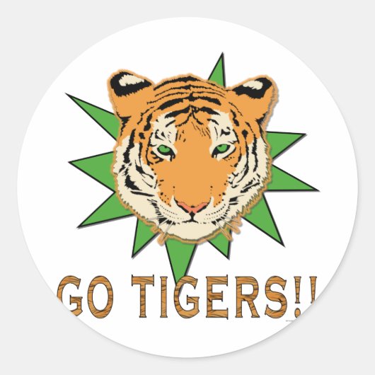 Go Tigers Ronde Sticker (Voorkant)